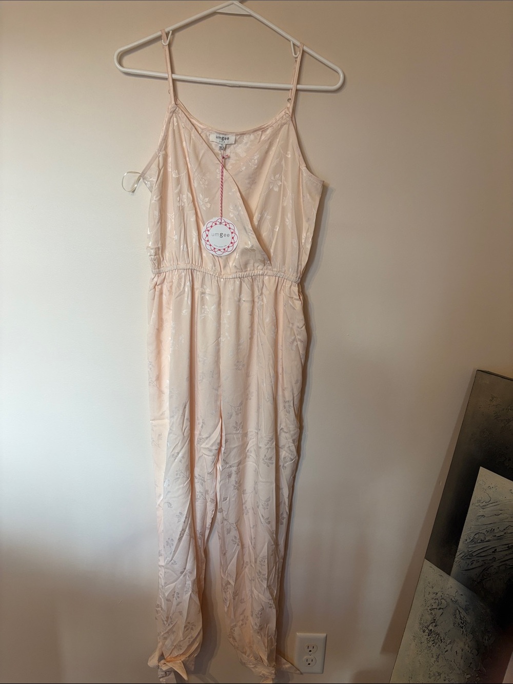 Umgee Soft Cream Floral Lace Romper Jumpsuit
